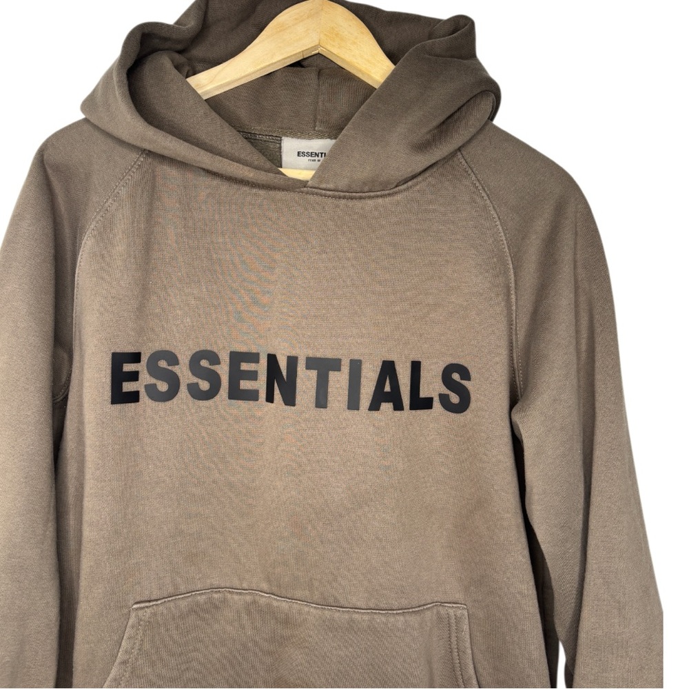 Fear of God ESSENTIALS Hoodie Brown Taupe | Size Small - Picture 2 of 9